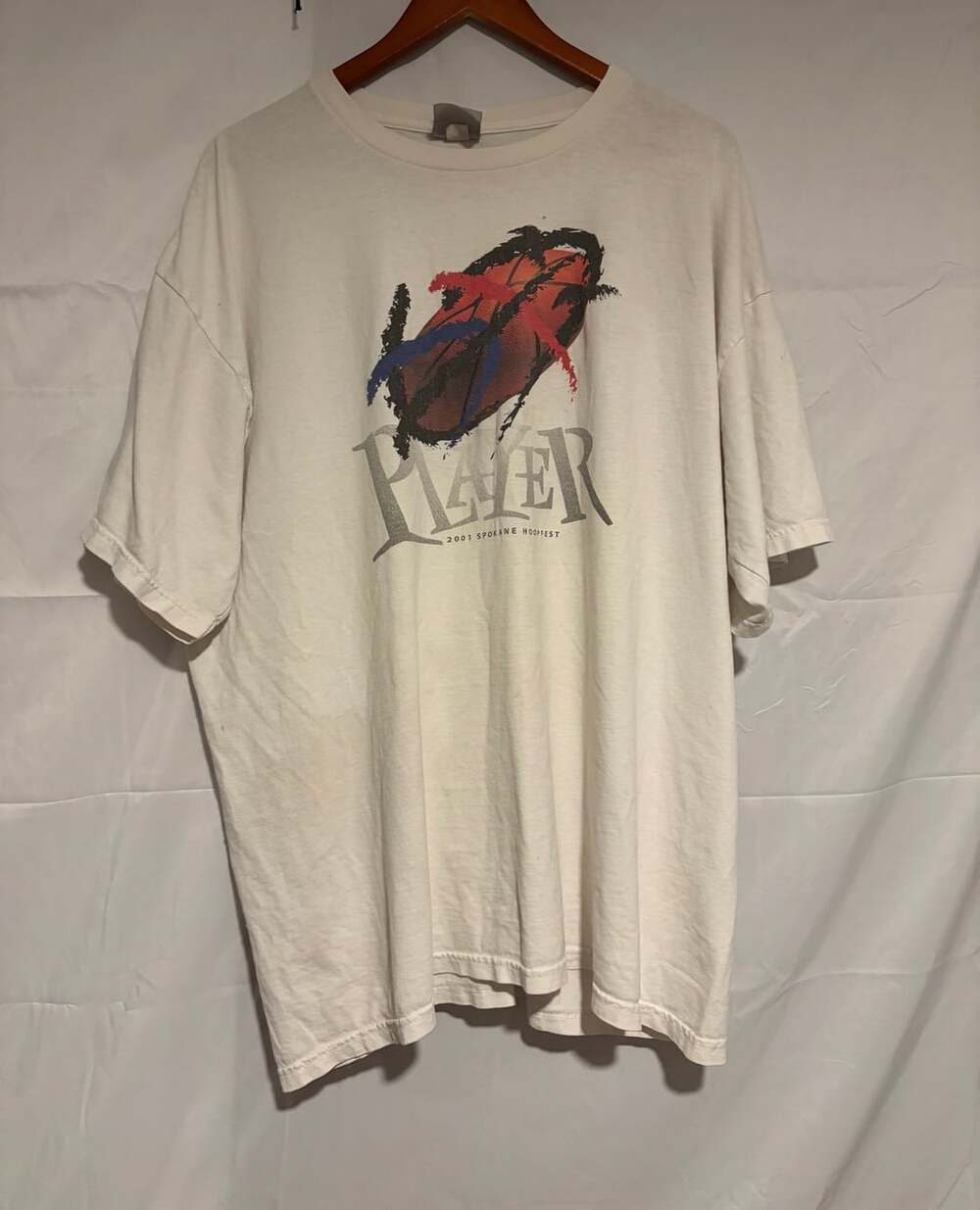 Vintage 2001 Spokane Hoopfest Player Basketball Graphic T-Shirt